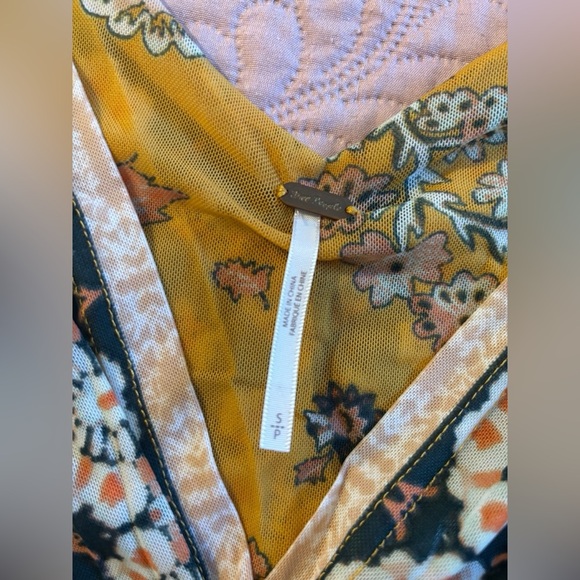 Free People Floral Yellow Sleeveless Top - Picture 2 of 6